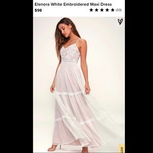 Elenora White Embroidered Maxi Dress